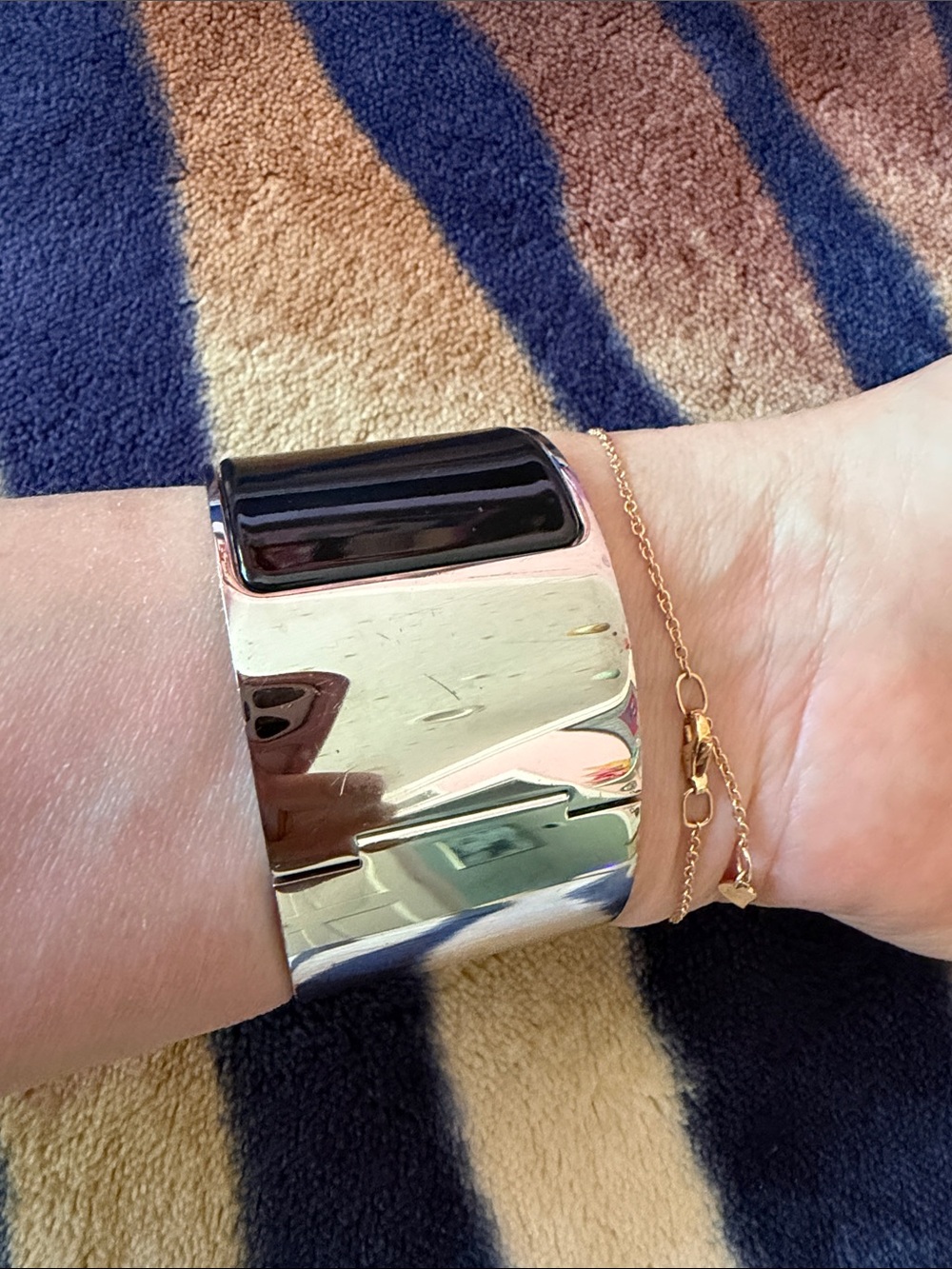 Hermes La Maison Black Enamel and Palladium 'H' Cuff Bracelet - Picture 10 of 14